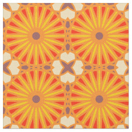 Kaleidoscope Wheel Mönster P Brick Red Gult Tyg