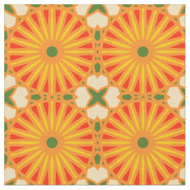 Kaleidoscope Wheel Mönster P Grönt Red Gult Tyg