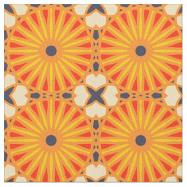 Kaleidoscope Wheel Mönster P Mörk blått Red Gult Tyg