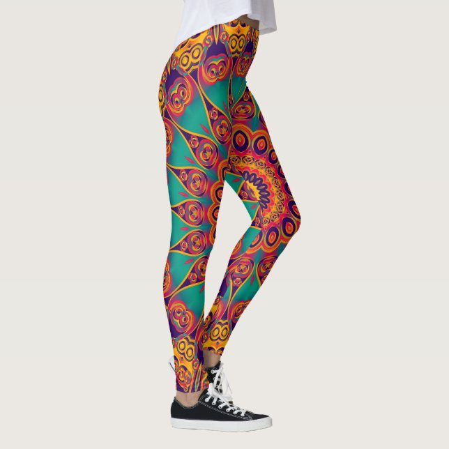 KaleidoscopeFractal - tatuering II + dina idéer Leggings (Höger)