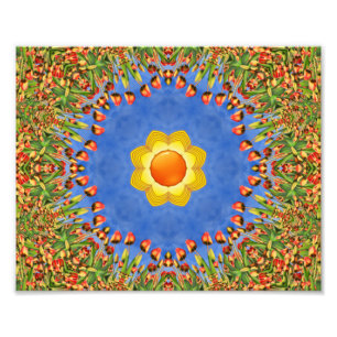 Kaleidoscopen för blått för gult för fototryck
