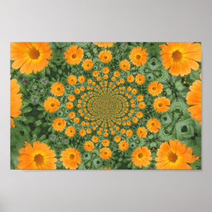 kaleidoscopic blommaaffisch poster