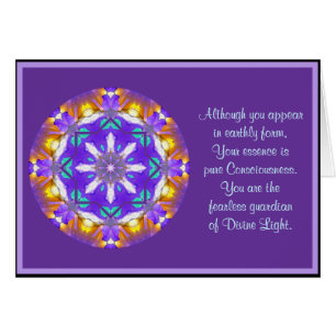 Kaleidoscopic blommigt Design.4 för Mandala A01 Hälsningskort