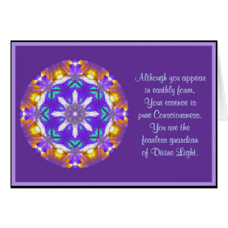 Kaleidoscopic blommigt Design.4 för Mandala A01 Hälsningskort