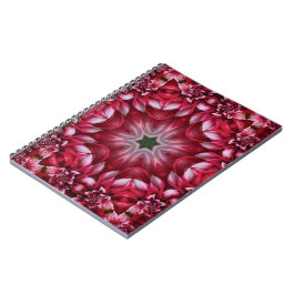Kaleidoscopic Crimson Dahlia Anteckningsbok