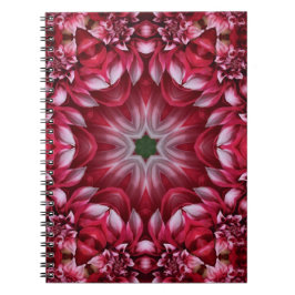 Kaleidoscopic Crimson Dahlia Anteckningsbok