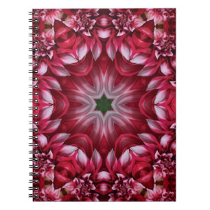 Kaleidoscopic Crimson Dahlia Anteckningsbok