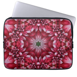 Kaleidoscopic Crimson Dahlia Laptop Fodral