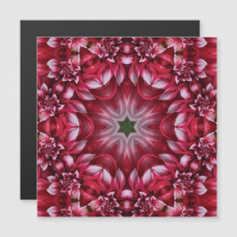 Kaleidoscopic Crimson Dahlia Magnetic Card