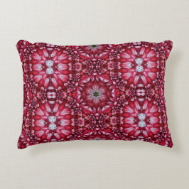 Kaleidoscopic Crimson Dahlia Prydnadskudde