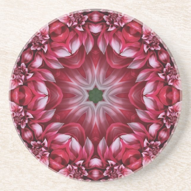 Kaleidoscopic Crimson Dahlia Underlägg (Framsidan)