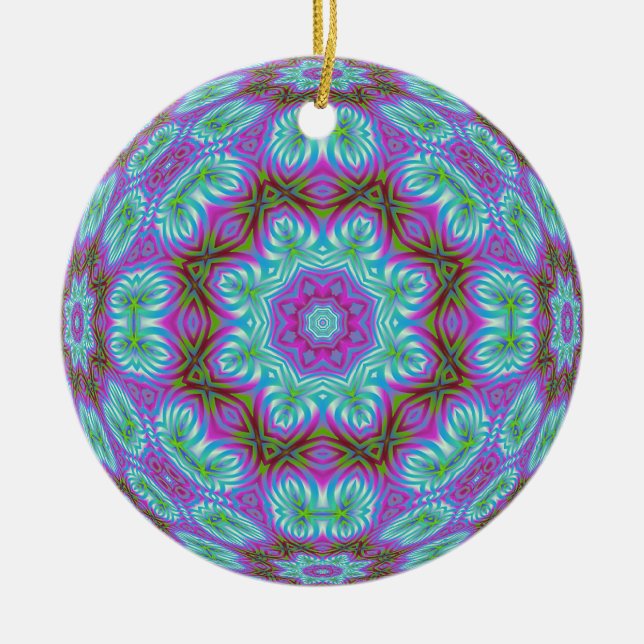 Kaleidoscopic Fractal Ornament.1 Julgransprydnad Keramik (Framsidan)