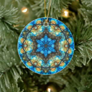 Kaleidoscopic Labradorite "Stached Glass" Julgransprydnad Keramik