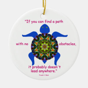 Kaleidoscopic Mandalasköldpadda Ornament.1 Julgransprydnad Keramik