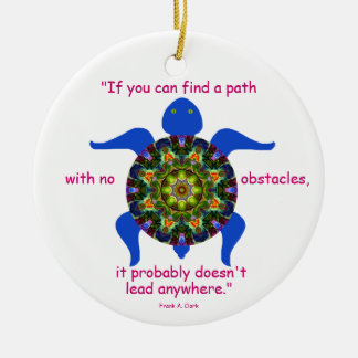 Kaleidoscopic Mandalasköldpadda Ornament.1 Julgransprydnad Keramik
