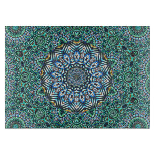 Kaleidoscopic mosaisk reflexionsdesign för turkos