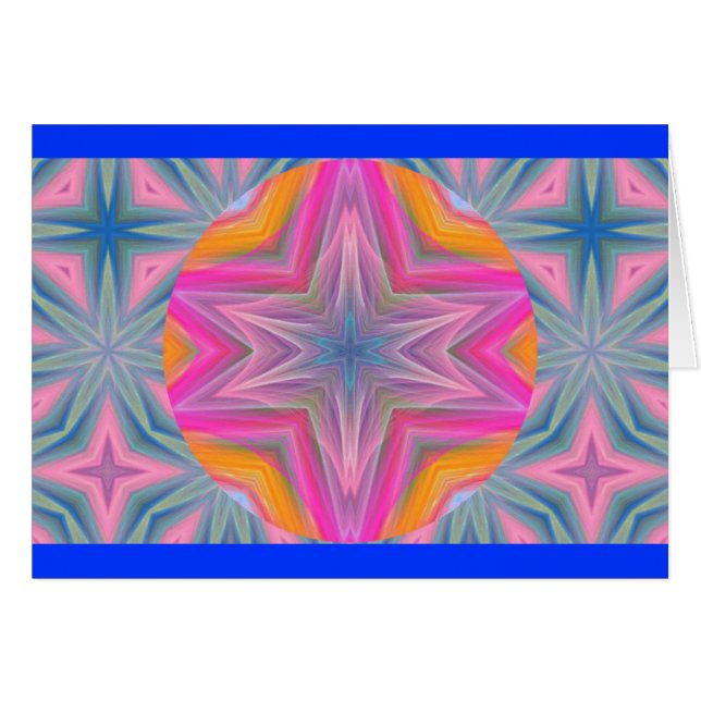 Kaleidoscopic pastell Design.1 Hälsningskort (Framsidan Horizontal)