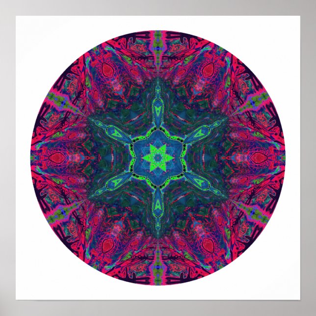 Kaleidoscopic Snowflake Mandala 2 Poster (Framsidan)