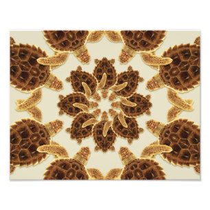 Kaleidoscopic tryck för Loggerheadhavssköldpadda