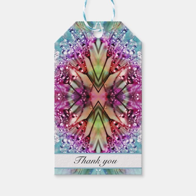 Kaleidoskop: Blommigt av Abstrakt Presentetikett (Framsidan)