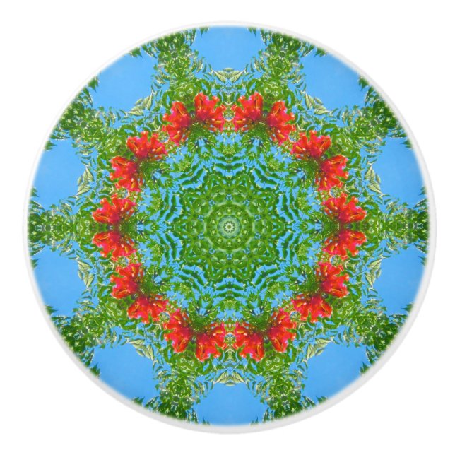 Kaleidoskop Blommigt Ceramic Knob Knopp (Framsidan)