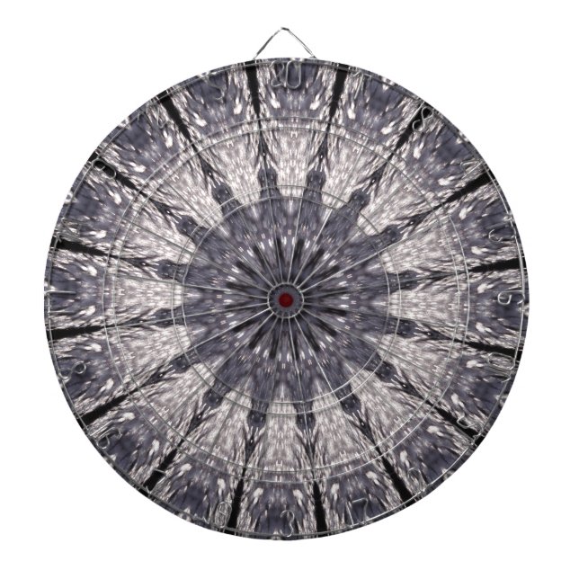 Kaleidoskop Blomskuggor av blått och Grått Darttavla (Framsidan)