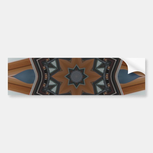 Kaleidoskop Brun Stjärnmönster Bildekal (Framsidan)