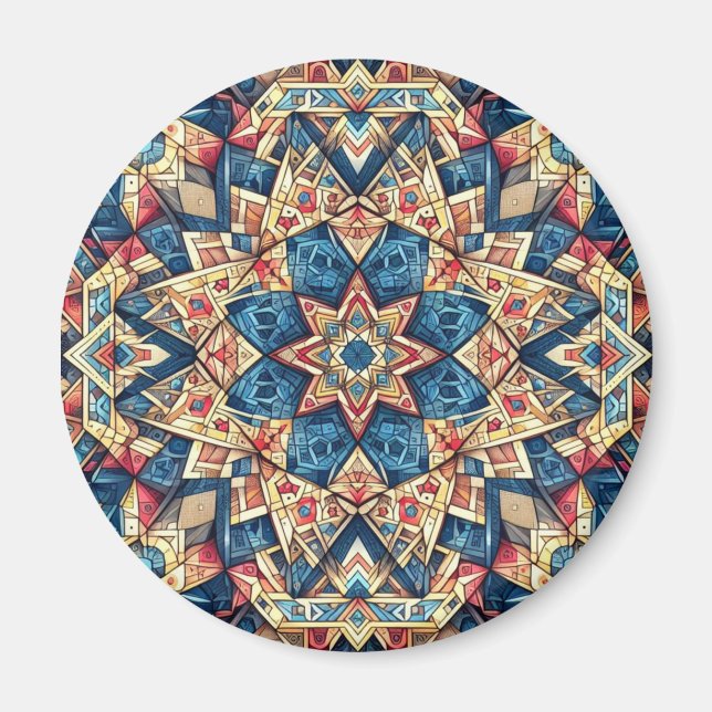 Kaleidoskop, färglös design magnet (Framsidan)