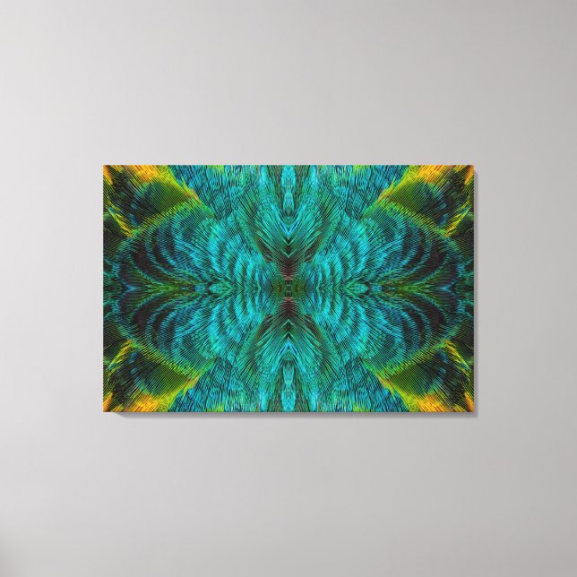 Kaleidoskop Fjäderdesign Canvastryck (Framsida)
