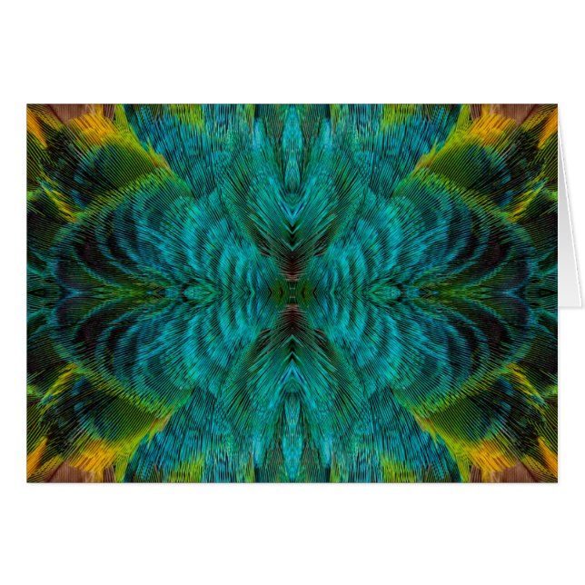 Kaleidoskop Fjäderdesign Hälsningskort (Framsidan Horizontal)