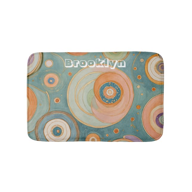 Kaleidoskop Harmony: Swirly Pastel Circles Badrumsmatta (Framsidan)