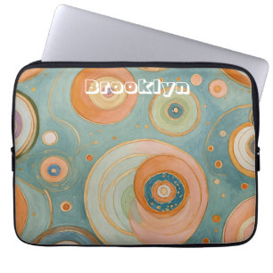 Kaleidoskop Harmony: Swirly Pastel Circles Laptop Fodral