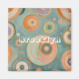 Kaleidoskop Harmony: Swirly Pastel Circles Magnet