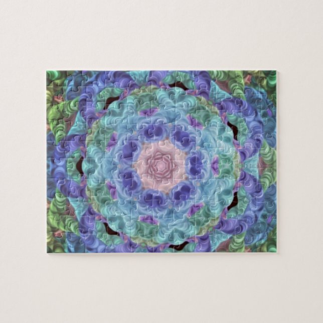 Kaleidoskop i blått... pussel (Horisontell)