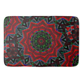 kaleidoskop med cirkulär, grönt och röd övertoning badrumsmatta