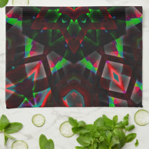 kaleidoskop med sexhörning, grönt och röd lutning