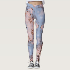 Kaleidoskop morgonblå och frost Rosa Leggings