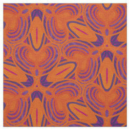 Kaleidoskop orange lila blomma linjer tyg