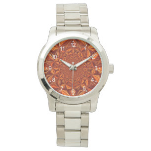 Kaleidoskop Röd Digitalt Konst Mönster-67546 Armbandsur