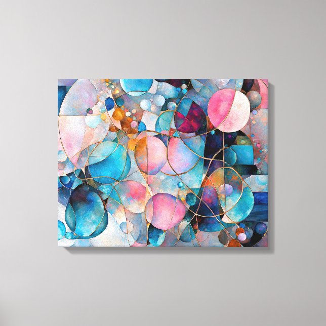 "Kaleidoskopc Cascade" Färgkonst av Abstrakt Canvastryck (Framsida)