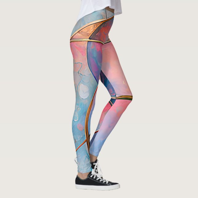 "Kaleidoskopc Cascade" Färgkonst av Abstrakt Leggings (Höger)
