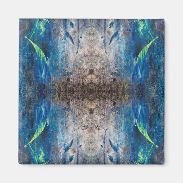 Kaleidoskopisch abstrakt bunt verspielt mandala magnet (Framsidan)