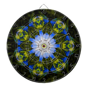 Kaleidoskopisk Baby blue Öga Vår blommor Darttavla