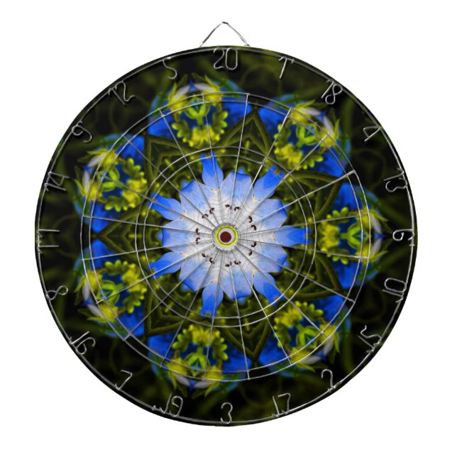 Kaleidoskopisk Baby blue Öga Vår blommor Darttavla (Framsidan)