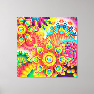 Kaleidoskopiska Mandalas färgstarka dekorkuddar Canvastryck