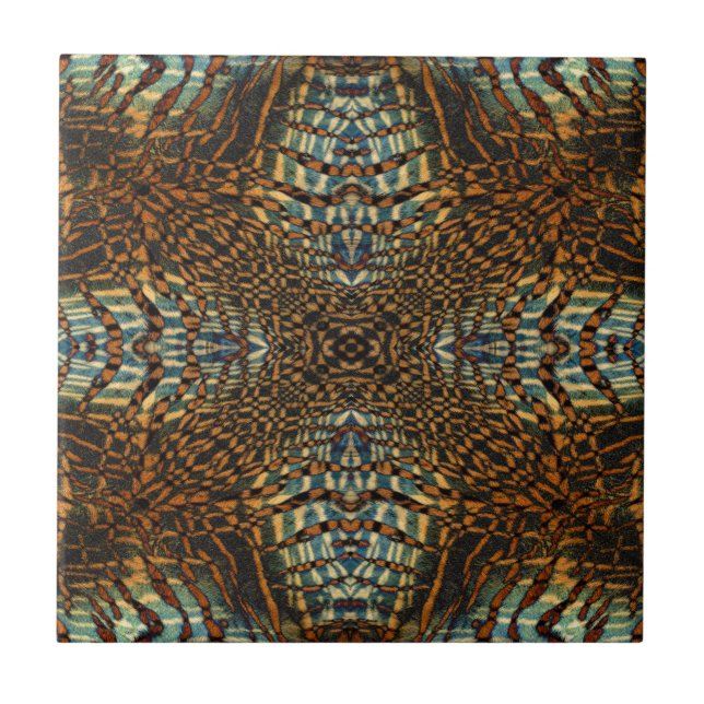 Kaleidoskoptiger päls mönster kakelplatta (Framsidan)