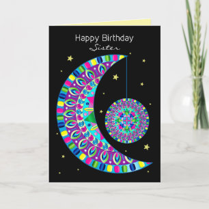 Kalejdoskop Abstract Design på födelsedagen Kort