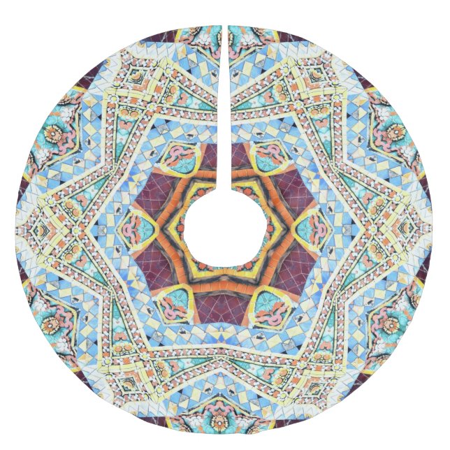 Kalejdoskop Ceramic: Abstrakt Yta Struktur Julgransmatta Borstad Polyester (Framsidan)