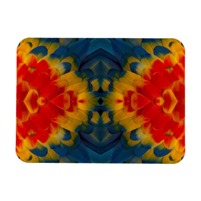 Kalejdoskop design med röd ara magnet (Horisontell)