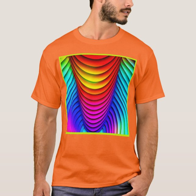 Kalejdoskop Färg 3D Mönster T Shirt (Framsida)